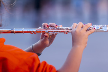 The Grip of a flute player