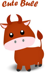 illustration of a Cute bull
