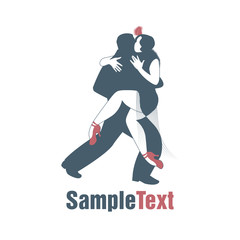 Fototapeta premium Tango Logo. Icon of couple dancing tango