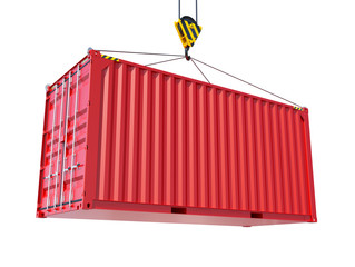 Service delivery - red cargo container
