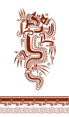 Fototapeta premium Vector illustration decorate Aztec pattern.