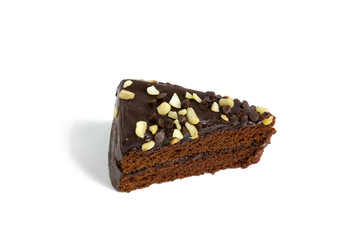 isolated chocolated cake on white background