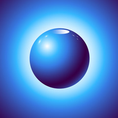 Image design. Blue 3d shining sphere logo.