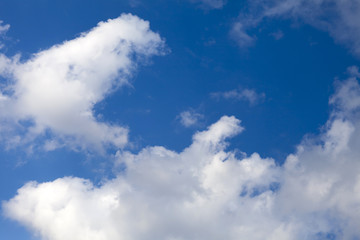 Bright blue sky with clouds background 