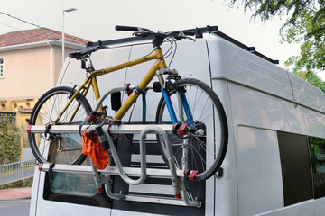 van with fastening for a bicycle