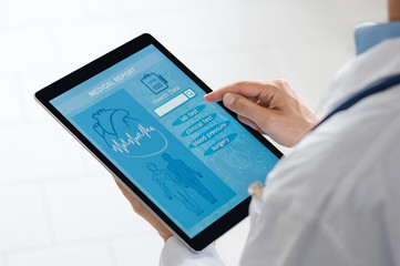 Medical report on tablet