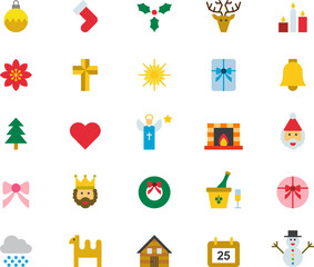 CHRISTMAS color flat icons