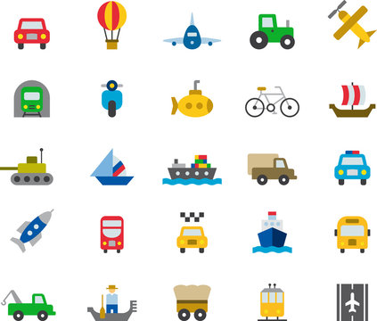 TRANSPORT color flat icons