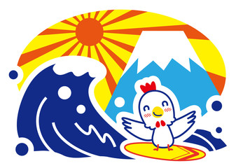 サーフィンを楽しむ酉