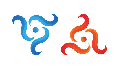 Fototapeta premium water fire gradient logo couple