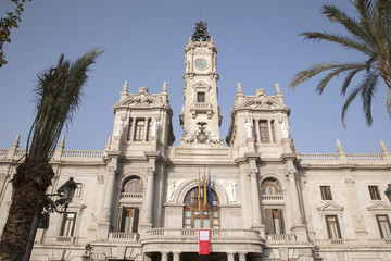 Fototapeta na wymiar Facade of City Hall; Valencia