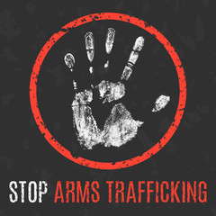 Vector. Global problems of humanity. Stop arms trafficking.