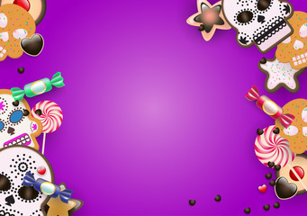 Vector illustration winter and Christmas pattern in folk cartoon style.