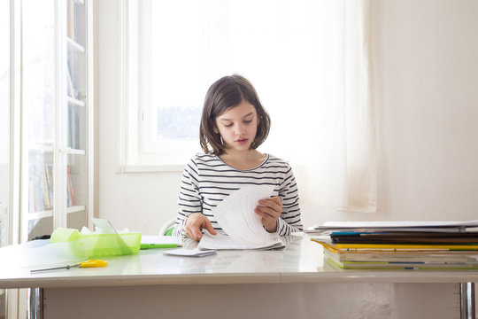 Girl doing homework