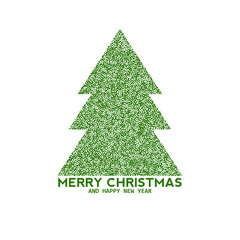 Vector christmas tree made from dots