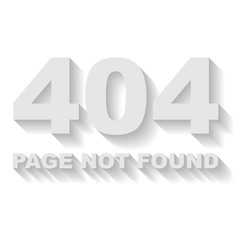 Page not found error vector template with white background.