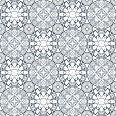 Patch Boho Flower Seamless Pattern. Mandala patchwork, oriental design. Wallpaper, furniture textile, fabric print, tile deco.