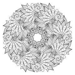 Vector Monochrome Floral Background