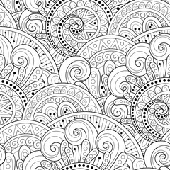 Vector Seamless Monochrome Floral Pattern