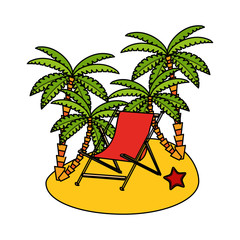 Palm tree icon. Nature plant and summer season theme. Isolated design. Vector illustration