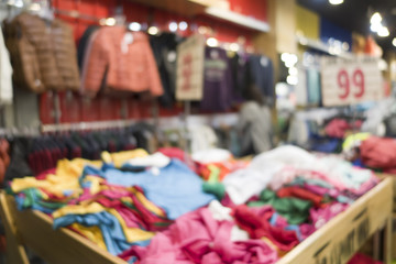 blur background of Clothing store