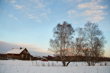 Russia- Landscape - Village - Sunset