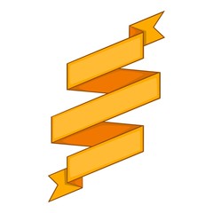Yellow ribbon icon. Cartoon illustration of yellow ribbon vector icon for web