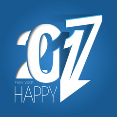 The inscription on a blue background "Happy New Year 2017"