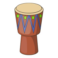 Ethnic drum icon. Cartoon illustration of ethnic drum vector icon for web