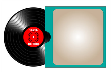 Vintage vinyl record with cover. Vector illustration, EPS10