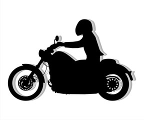 Motorcyclist silhouette illustration