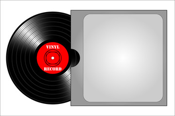 Vintage vinyl record with cover. Vector illustration, EPS10