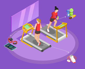 Healthy Lifestyle Isometric Template