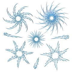 Winter set of snowflakes for the new year.