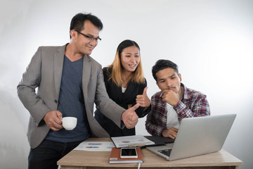 young group business meeting working together at office