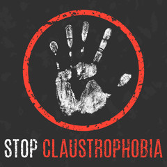 Vector illustration. Human diseases. Stop claustrophobia.