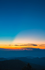 Sunset on Doi Mae Taman mountain