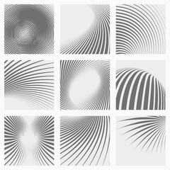 Set of striped abstract forms