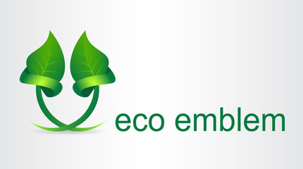 Green leaves. Eco icon.