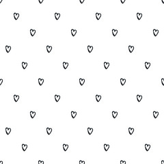 Doodle seamless pattern with hearts