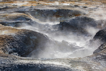 Boiling mud at Hverir, a geothermal area in northern Iceland.