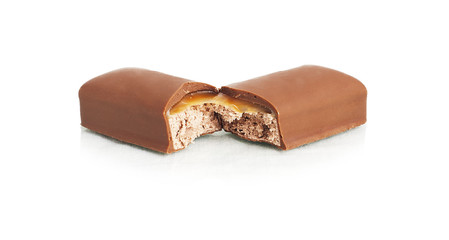 Chocolate bar isolated on white background