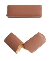Chocolate bar isolated on white background