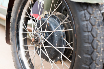 Fototapeta premium old motorcycle wheel
