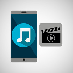 smartphone music online movie vector illustration eps 10