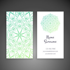 Business card. Vintage decorative elements.