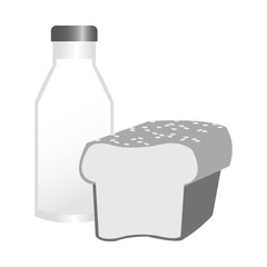 Milk and bread icon. Healthy organic fresh and natural food theme. Isolated design. Vector illustration