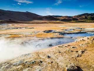 Boiling mud - Geothermal area at Hverir, Iceland.