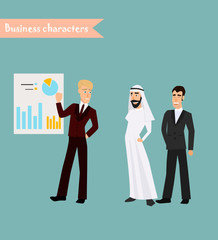 Retro Vintage Successful Businessman Working Set