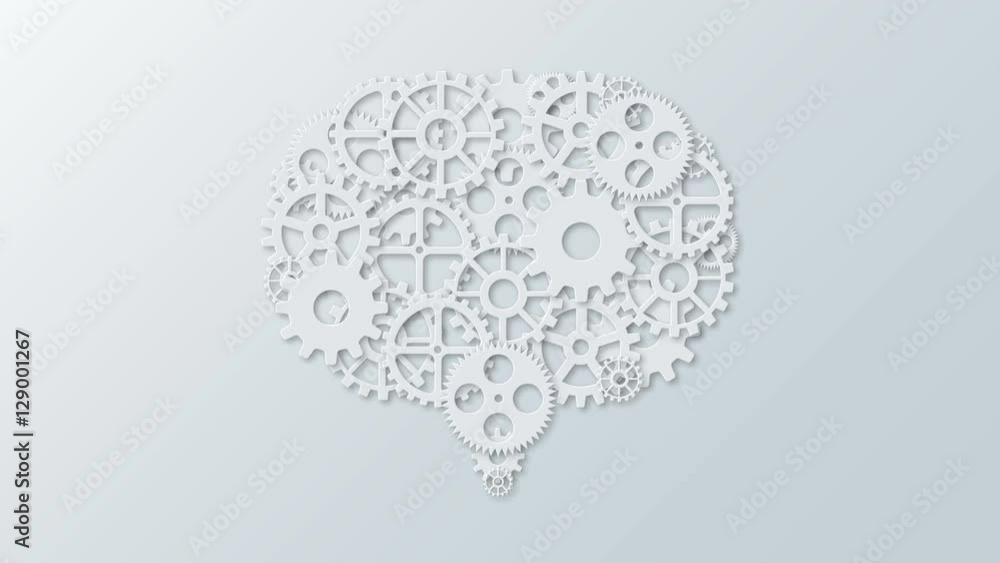 Poster animation modern concept bubble speech and gears rotation background. motion 4k video. loopable.